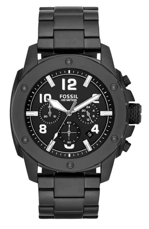Buy Shop Fossil Machine Chronograph Black Dial Black Steel Strap Watch for Men - FS4927 USA Online