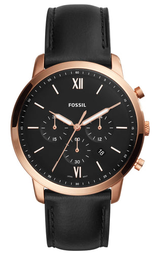 Buy Shop Fossil Neutra Chronograph Black Dial Black Leather Strap Watch for Men - FS5381 USA Online