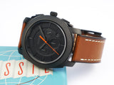 Buy Shop Fossil Machine Chronograph Black Dial Brown Leather Strap Watch for Men - FS5234 USA Online