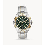 Buy Shop Fossil Garrett Chronograph Green Dial Two Tone Steel Strap Watch for Men - FS5622 USA Online