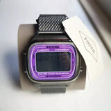 Buy Shop Fossil Retro Digital Purple Dial Grey Mesh Strap Watch for Men - FS5888 USA Online