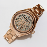 Buy Shop Fossil Rye Automatic Skeleton Rose Gold Dial Rose Gold Steel Strap Watch for Women - BQ3754 USA Online