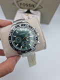 Buy Shop Fossil Bannon Chronograph Green Dial Silver Steel Strap Watch for Men - BQ2492 USA Online