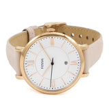 Buy Shop Fossil Jacqueline White Dial Pink Leather Strap Watch for Women - ES3988 USA Online