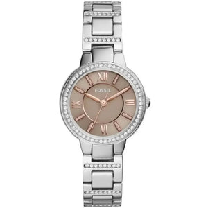 Buy Shop Fossil Virginia Taupe Dial Silver Steel Strap Watch for Women - ES4147 USA Online