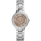 Buy Shop Fossil Virginia Taupe Dial Silver Steel Strap Watch for Women - ES4147 USA Online