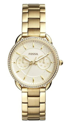 Buy Shop Fossil Tailor Gold Dial Gold Steel Strap Watch for Women - ES4263 USA Online
