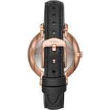 Buy Shop Fossil Jacqueline Mother of Pearl Dial Black Leather Strap Watch for Women - ES4535 USA Online