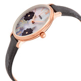 Buy Shop Fossil Jacqueline Mother of Pearl Dial Black Leather Strap Watch for Women - ES4535 USA Online