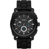 Buy Shop Fossil Machine Chronograph Black Dial Black Silicone Strap Watch for Men - FS4487 USA Online