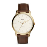 Buy Shop Fossil The Minimalist White Dial Brown Leather Strap Watch for Men - FS5397 USA Online