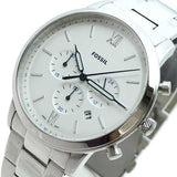 Buy Shop Fossil Neutra Chronograph White Dial Silver Steel Strap Watch for Men - FS5433 USA Online