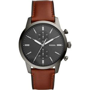 Buy Shop Fossil Townsman Chronograph Gray Dial Brown Leather Strap Watch for Men - FS5522 USA Online