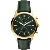 Buy Shop Fossil Townsman Chronograph Green Dial Green Leather Strap Watch for Men - FS5599 USA Online