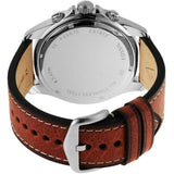 Buy Shop Fossil Dillinger Luggage Chronograph Blue Dial Brown Leather Strap Watch for Men - FS5675 USA Online