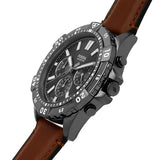 Buy Shop Fossil Garrett Chronograph Grey Dial Brown Leather Strap Watch for Men - FS5770 USA Online