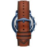 Buy Shop Fossil Neutra Chronograph Blue Dial Brown Leather Strap Watch for Men - FS5453 USA Online