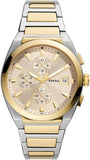 Buy Shop Fossil Everett Chronograph Gold Dial Two Tone Steel Strap Watch for Men - FS5796 USA Online