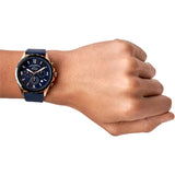 Buy Shop Fossil Forrester Chronograph Blue Dial Blue Leather Strap Watch for Men - FS5814 USA Online