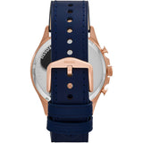 Buy Shop Fossil Forrester Chronograph Blue Dial Blue Leather Strap Watch for Men - FS5814 USA Online