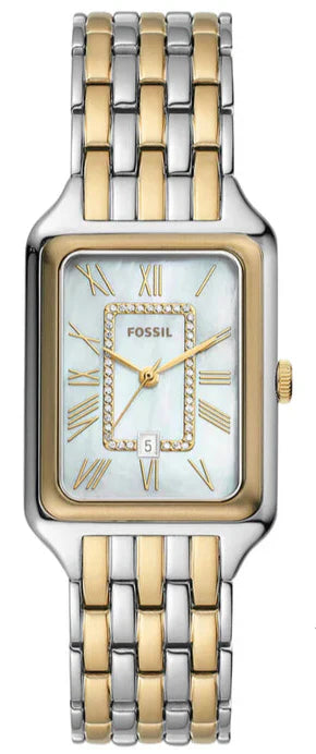 Fossil Raquel Three Hand Mother of Pearl Dial Two Tone Steel Strap Watch For Women - ES5305