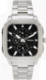 Buy Shop Fossil Inscription Multifunction Black Dial Silver Steel Strap Watch for Men - BQ2655 USA Online