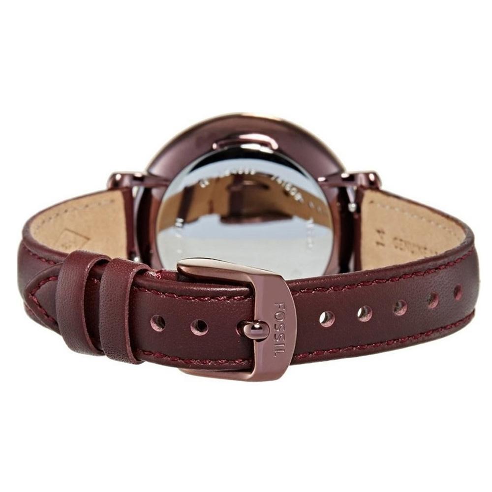 Buy Shop Fossil Jacqueline Burgundy Dial Burgundy Leather Strap Watch for Women - ES4099 USA Online