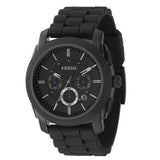 Buy Shop Fossil Machine Chronograph Black Dial Black Silicone Strap Watch for Men - FS4487 USA Online