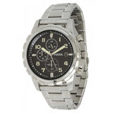 Buy Shop Fossil Dean Chronograph Black Dial Silver Steel Strap Watch for Men - FS4542 USA Online