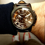 Buy Shop Fossil Grant Chronograph Brown Dial Brown Leather Strap Watch for Men - FS5088 USA Online