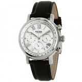 Buy Shop Fossil Buchanan Chronograph Silver Dial Black Leather Strap Watch for Men - FS5102 USA Online