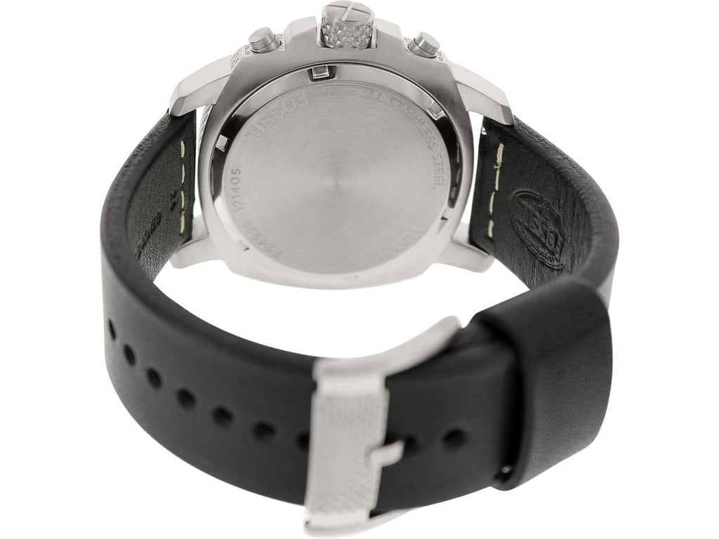 Buy Shop Fossil Modern Machine Chronograph Black Dial Black Leather Strap Watch for Men - FS4928 USA Online