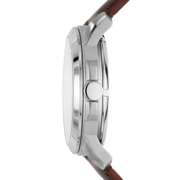 Buy Shop Fossil Grant Automatic Skeleton Black Dial Brown Leather Strap Watch for Men - ME3095 USA Online