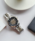 Buy Shop Fossil Grant Automatic Skeleton Black Dial Silver Steel Strap Watch for Men - ME3103 USA Online