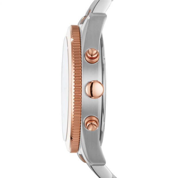 Buy Shop Fossil Perfect Boyfriend Mother of Pearl Dial Two Tone Steel Strap Watch for Women - ES4135 USA Online