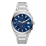 Buy Shop Fossil Everett Chronograph Blue Dial Silver Steel Strap Watch for Men - FS5795 USA Online