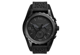Buy Shop Fossil Nate Chronograph Black Dial Black Leather Strap Watch for Men - JR1510 USA Online