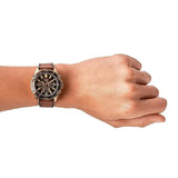 Buy Shop Fossil Garrett Chronograph Brown Dial Brown Leather Strap Watch for Men - FS5867 USA Online