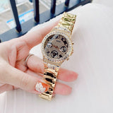 Buy Shop Guess Moonlight Diamonds Gold Dial Gold Steel Strap Watch for Women - GW0320L5 USA Online