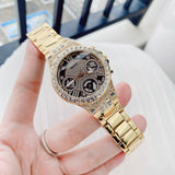 Buy Shop Guess Moonlight Diamonds Gold Dial Gold Steel Strap Watch for Women - GW0320L5 USA Online