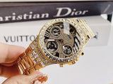 Buy Shop Guess Moonlight Diamonds Gold Dial Gold Steel Strap Watch for Women - GW0320L5 USA Online
