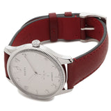 Gucci G Timeless Automatic Silver Dial Red Leather Strap Watch For Men - YA126346