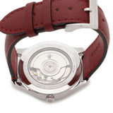 Gucci G Timeless Automatic Silver Dial Red Leather Strap Watch For Men - YA126346