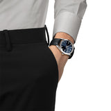 Buy Shop Tissot Gentlemen Blue Dial Black Leather Strap Watch for Men - T127.410.16.041.01 USA Online