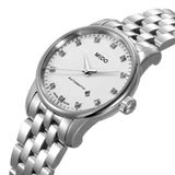 Mido Baroncelli III Automatic Diamonds White Dial Silver Steel Strap Watch For Women - M7600.4.66.1