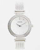 Buy Shop Guess Quartz Silver Dial Silver Mesh Bracelet Watch For Women - W1152L1 USA Online