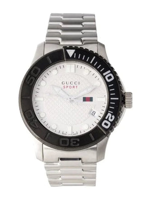 Buy Shop Gucci G Timeless Sport White Dial Silver Steel Strap Watch For Men - YA126250 USA Online