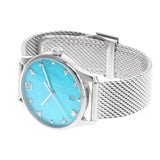Buy Shop Gucci G-Timeless Turquiose Mother of Pearl Dial Silver Mesh Bracelet Watch For Women - YA1264039 USA Online