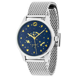 Buy Shop Gucci G-Timeless Motifs Moon Phase Blue Dial Silver Mesh Bracelet Watch For Men - YA126328 USA Online