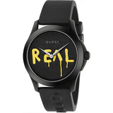 Gucci G Timeless Ghost Black Dial Black Rubber Strap Unisex Watch - YA1264017